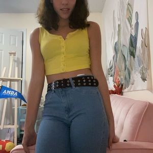 Cute yellow cropped tank top.